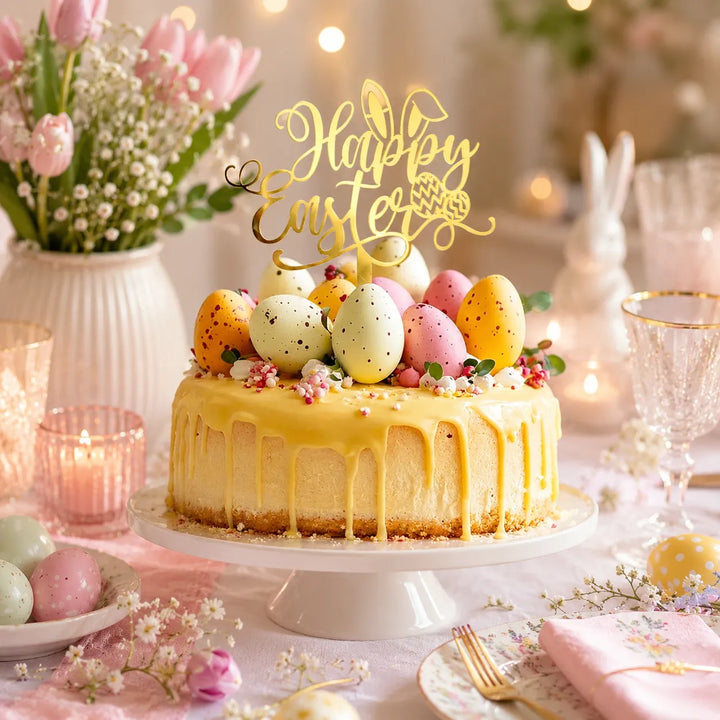 Lot de Toppers Dorés Pâques