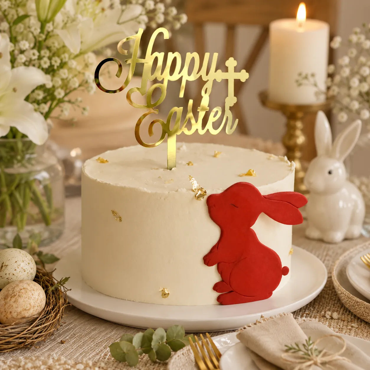 Lot de Toppers Happy Easter Croix raffiné