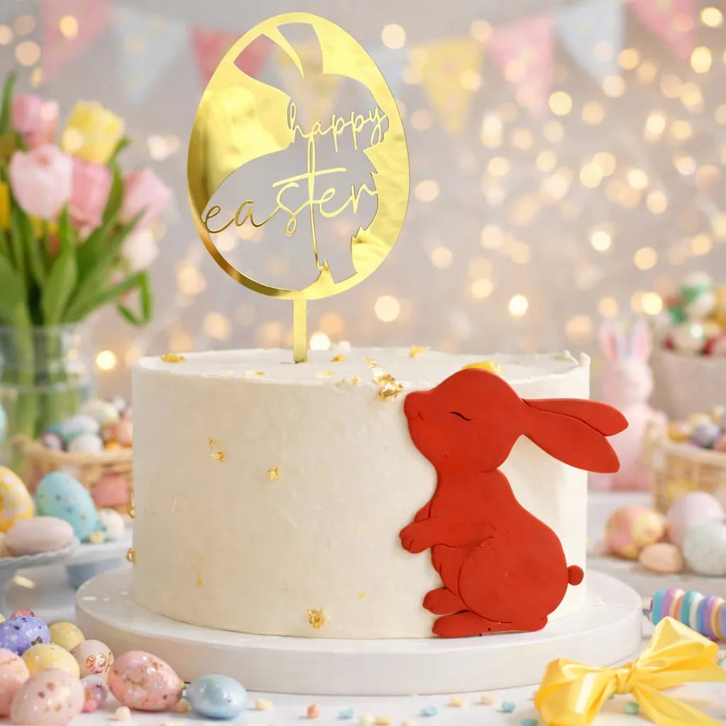 Lot de Toppers de Pâques Dorés Unique