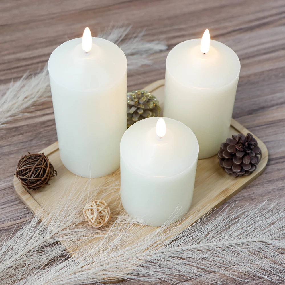 Lot de Trois Bougies Mariage Led