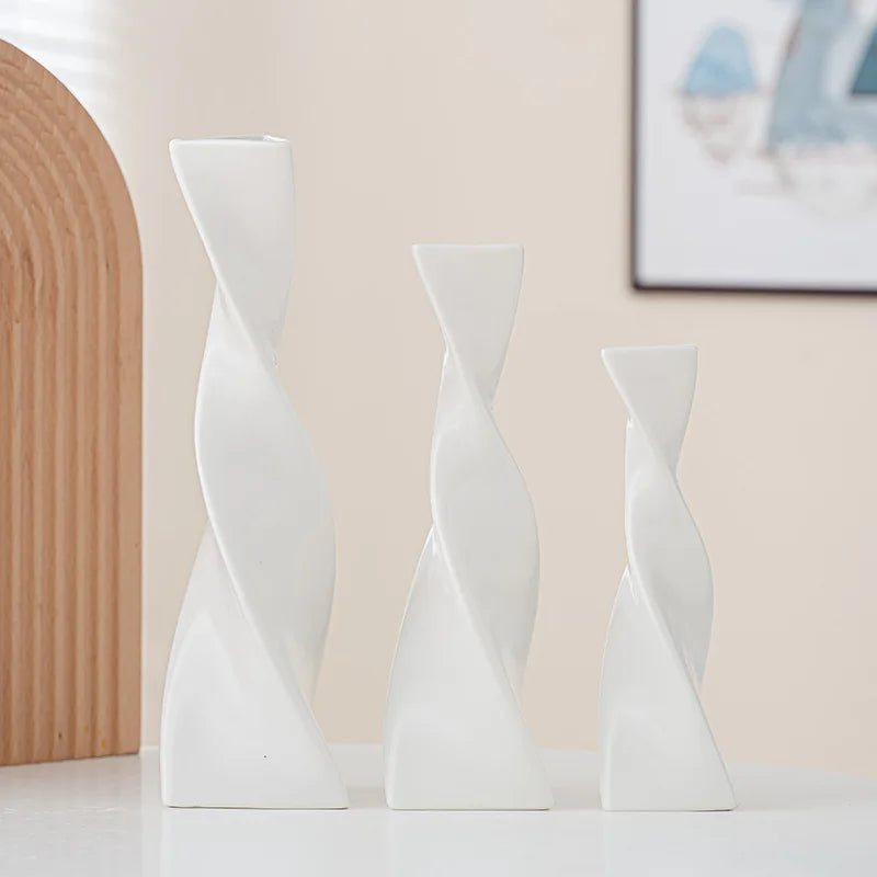 Lot de Vases Blancs Contemporains chic