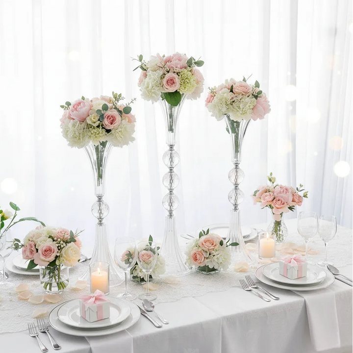 Lot de Vases Centre de Table Mariage en Acrylique