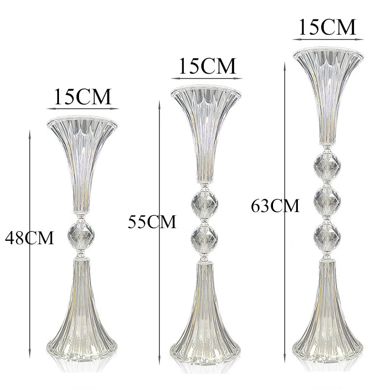 Lot de Vases Centre de Table Mariage en Acrylique Chaleureux