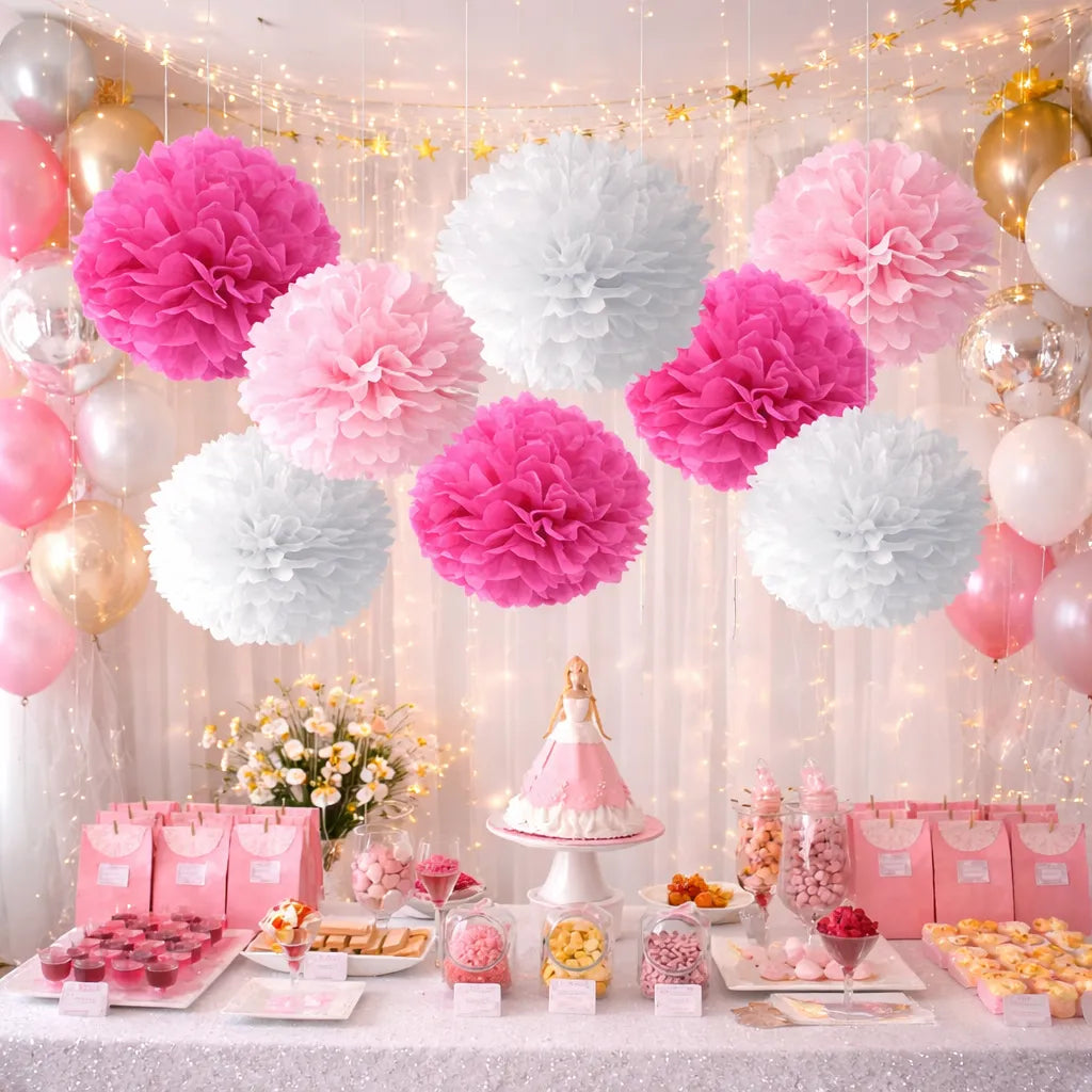 Lot de pompons en Papier de Soie