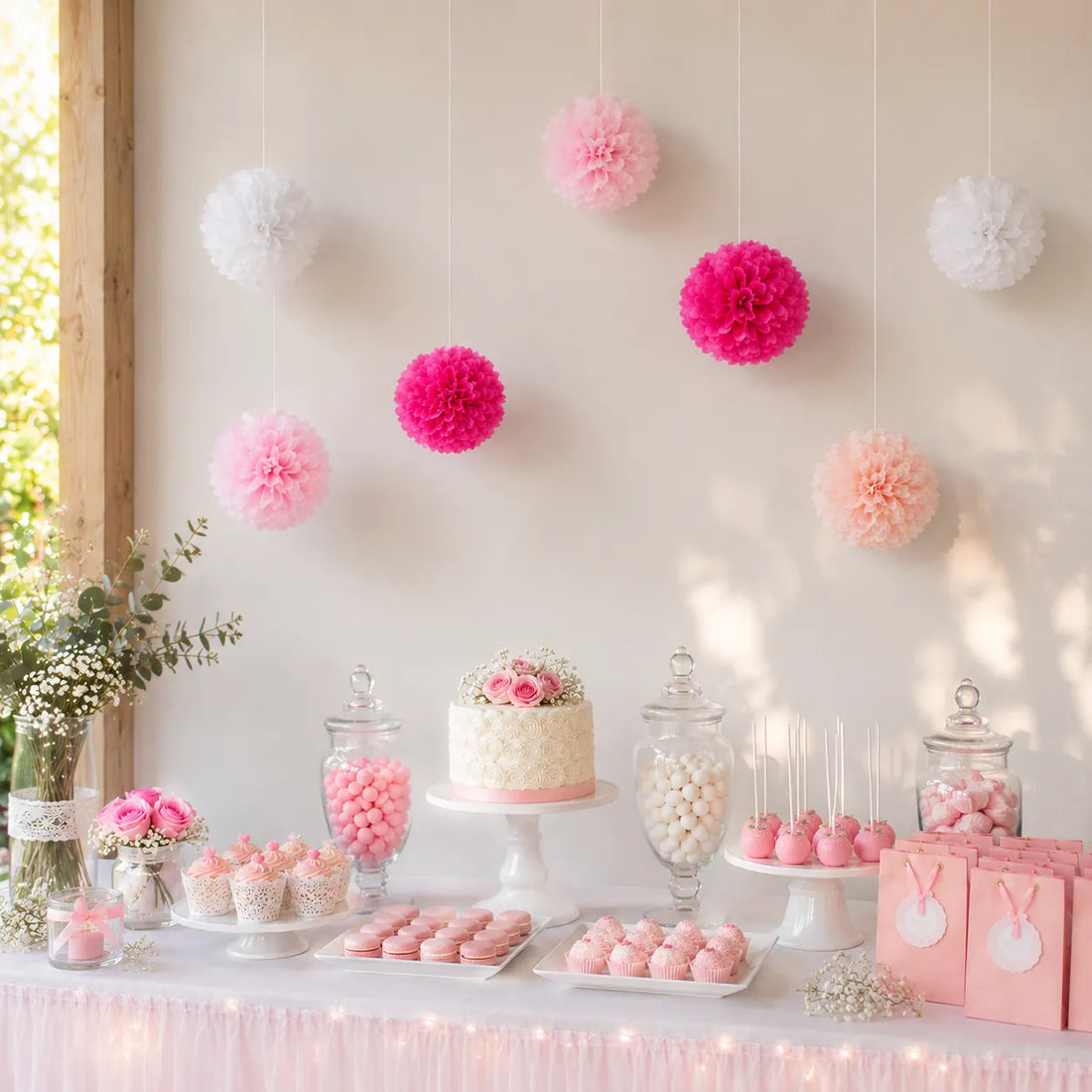 Lot de pompons en Papier de Soie Unique