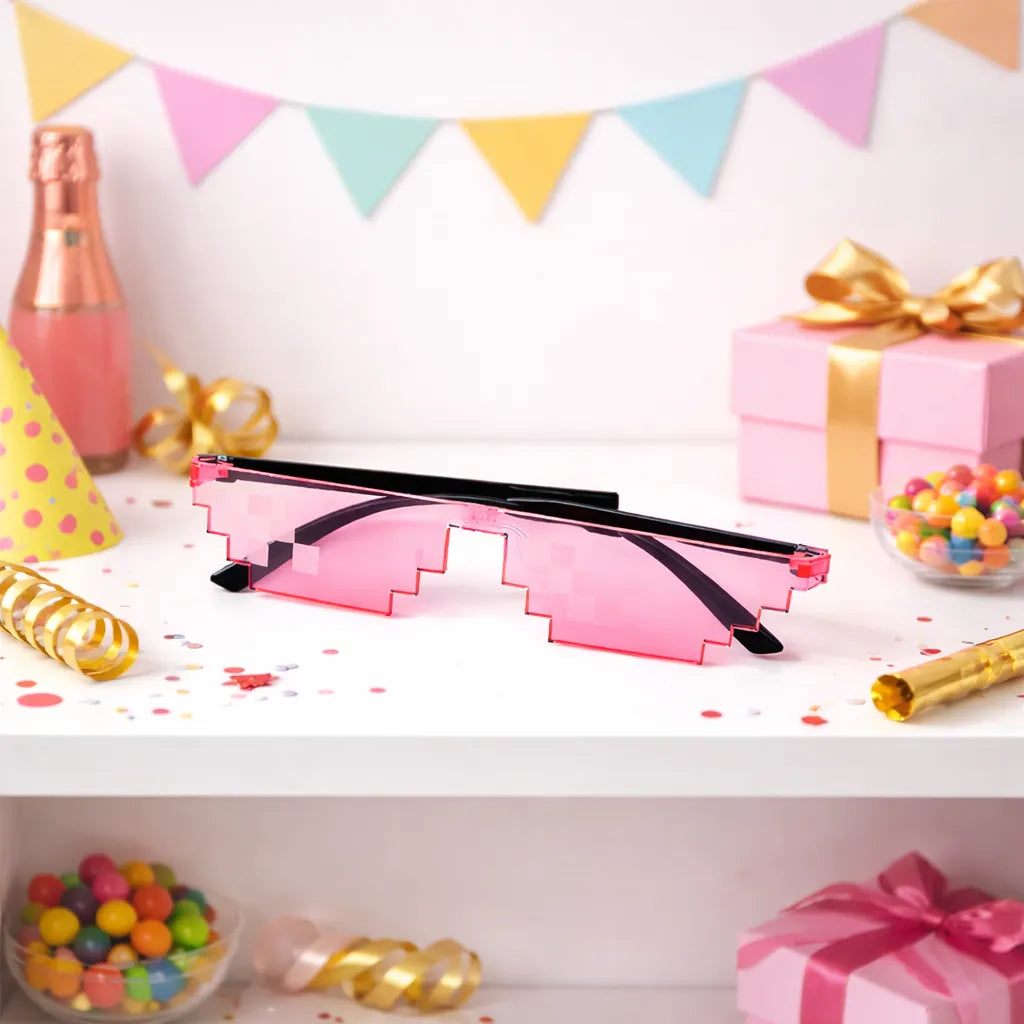 Lunettes Pixel Rose Photobooth Festive