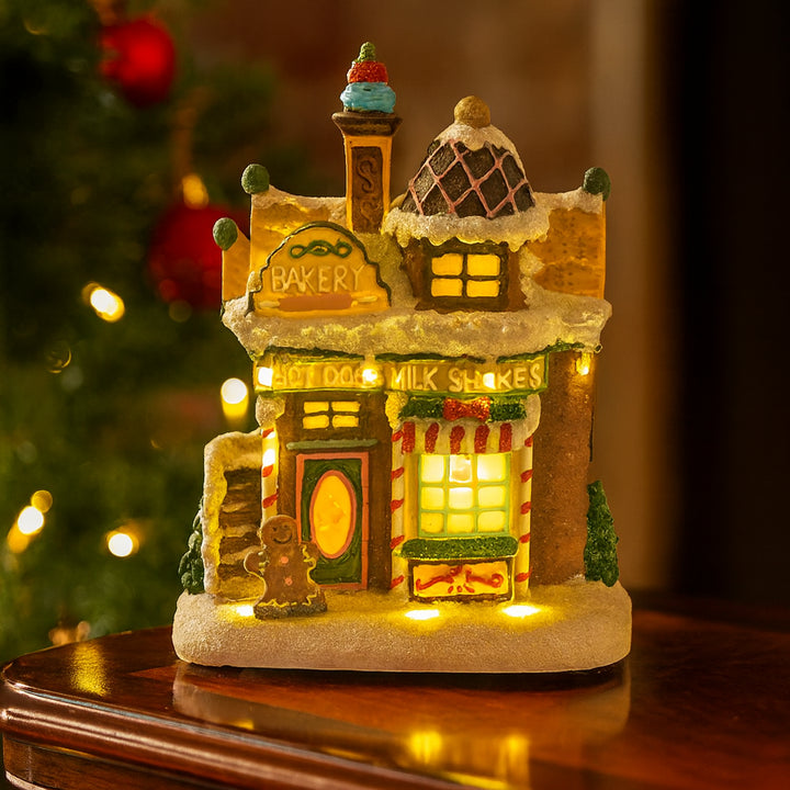 Magasin Éclairé Village de Noël