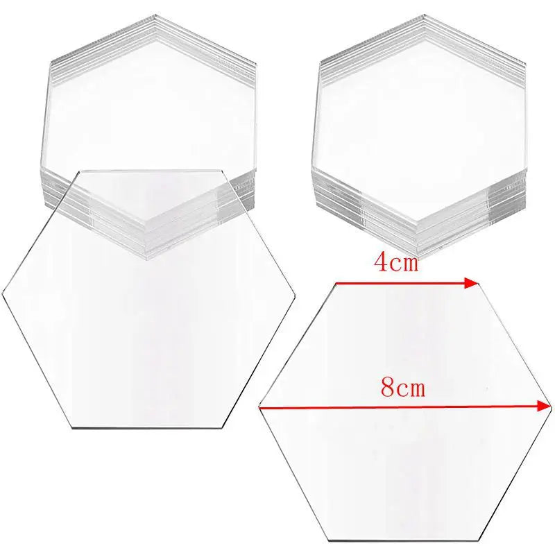 Marque Place Mariage Hexagonal en Acrylique Dimensions