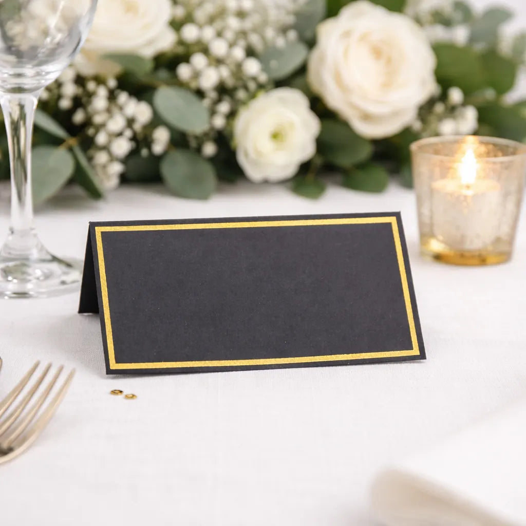 Marque Place Mariage Noir et Doré Epuré