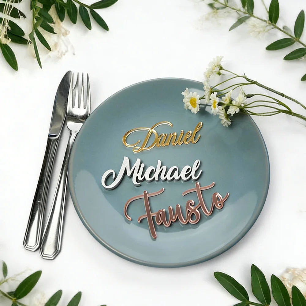 Marque Place Mariage Raffiné en Acrylique