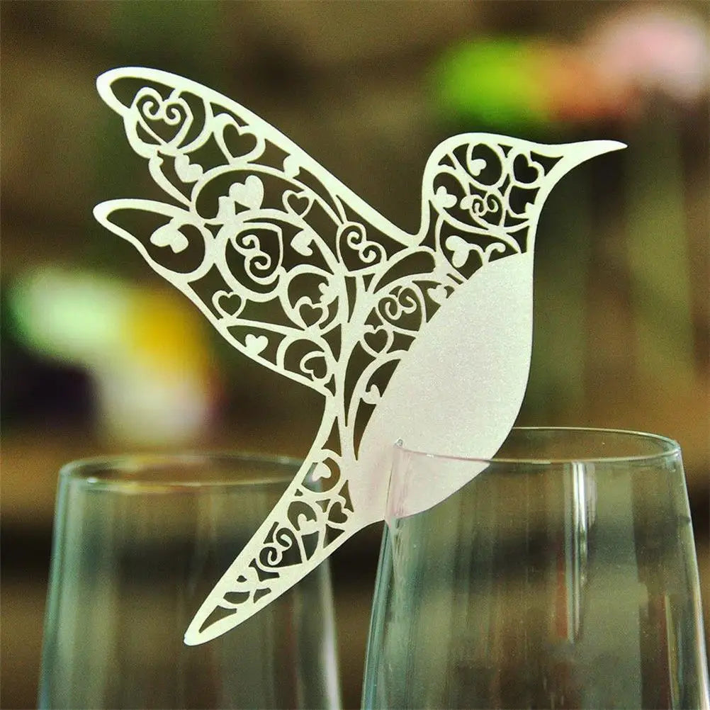 Marque Place Oiseau pour Verre Mariage