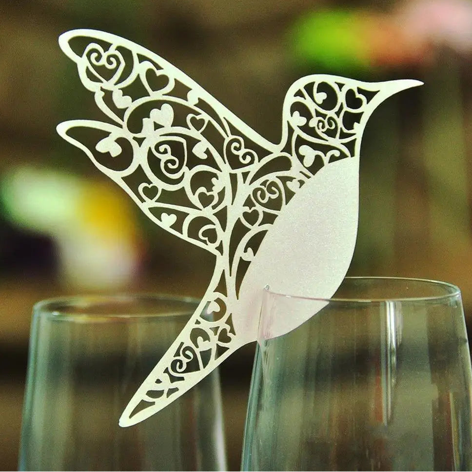 Marque Place Oiseau pour Verre Mariage Unique