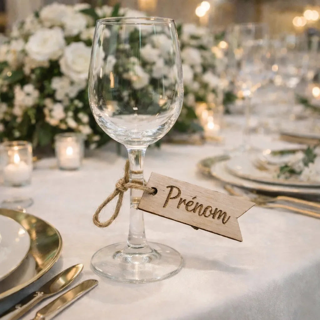 Marque Place Personnalisé en Bois