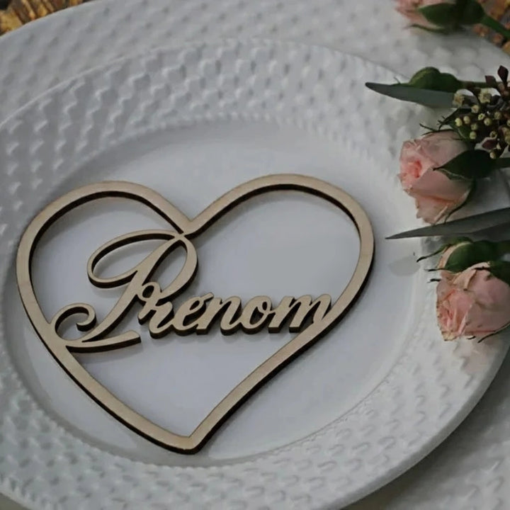 Marque Place Personnalisé en Bois Minimaliste