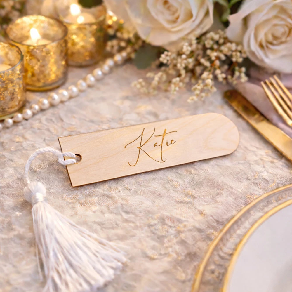Marque Place Personnalisable en Bois Boho