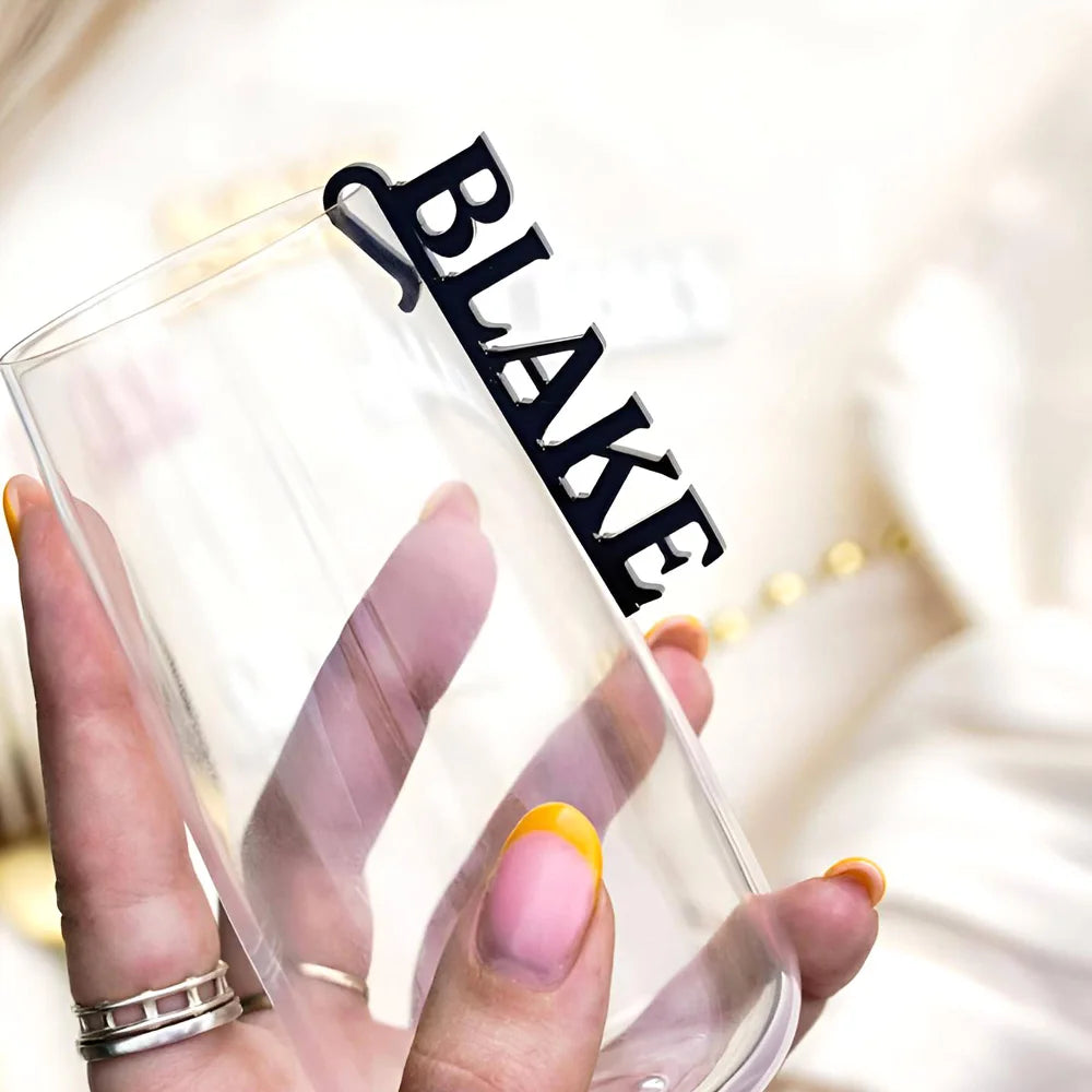 Marque Place pour Verre en Acrylique Personnalisé Noir