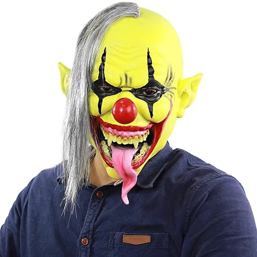 Masque Clown Halloween Jaune Durable