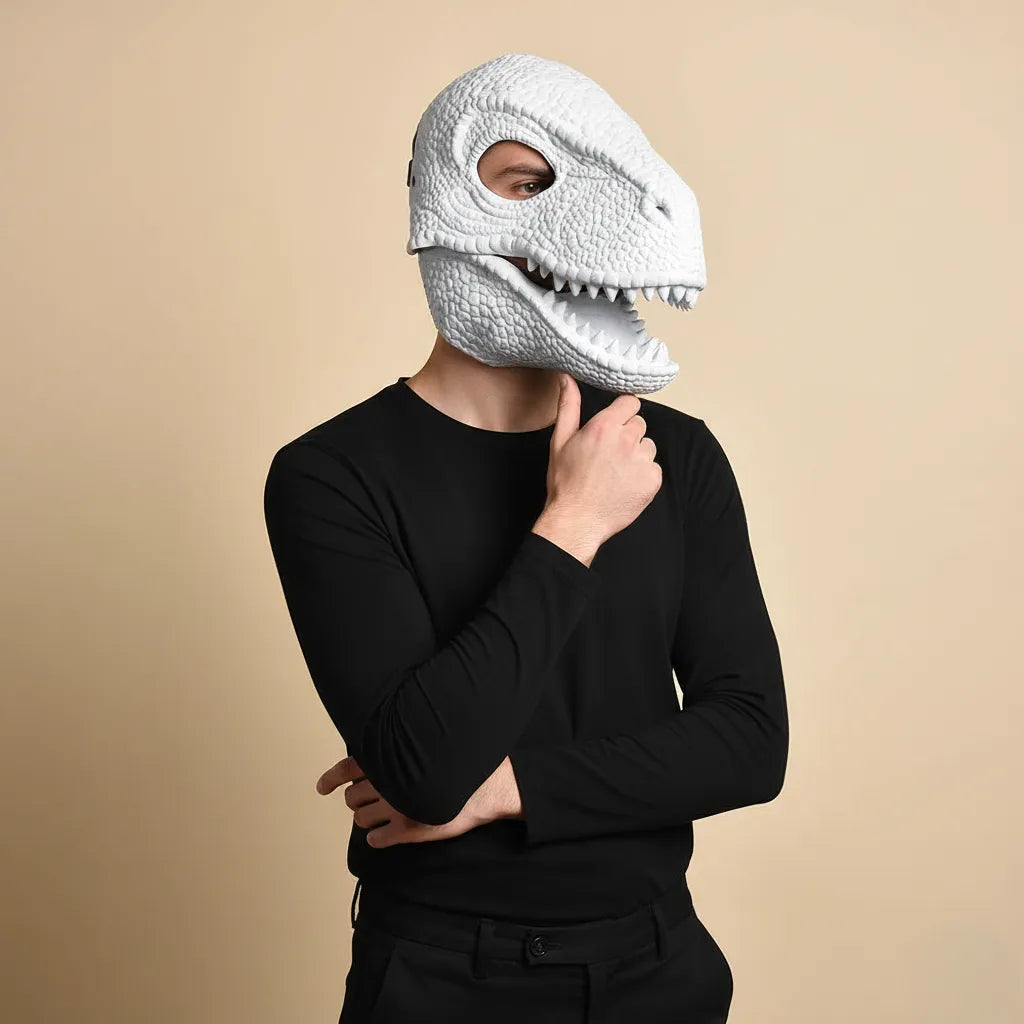 Masque Dinosaure Blanc