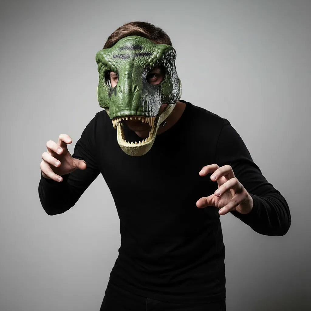 Masque Dinosaure Vert