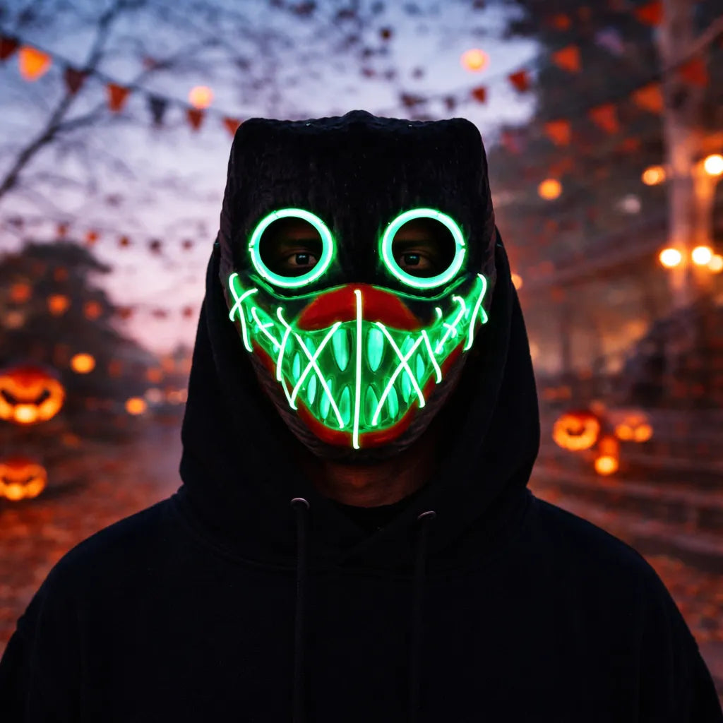 Masque Horreur Halloween LED Vert