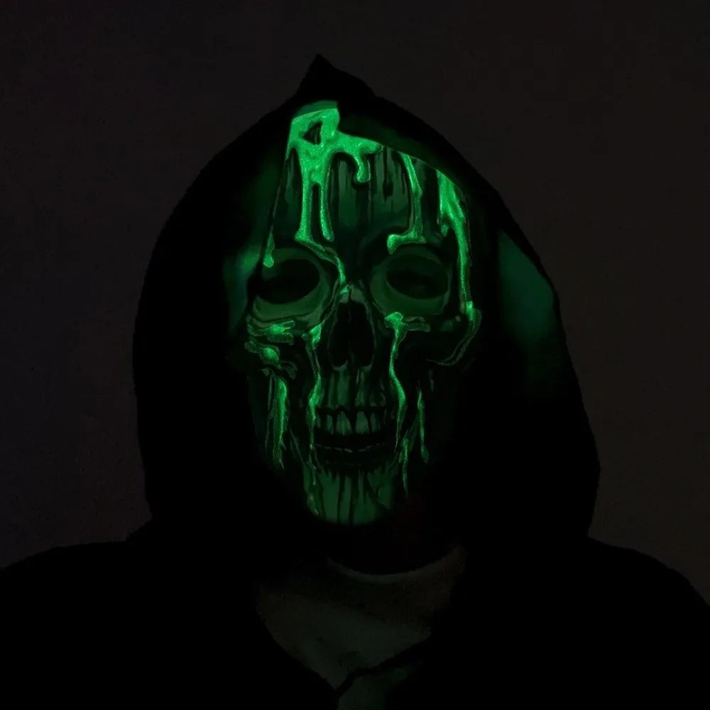 Masque Squelette Vert Fluorescent Réaliste
