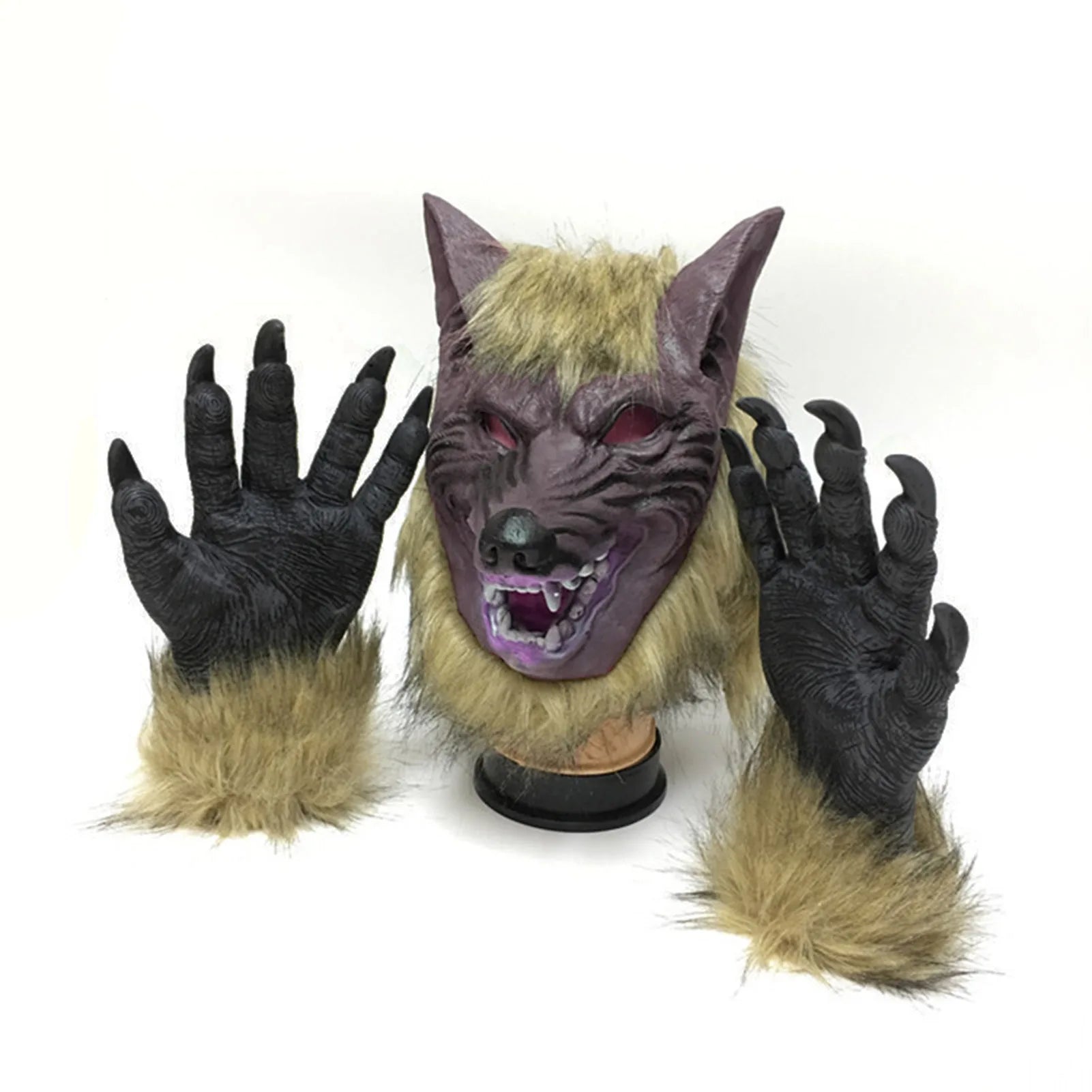 Masque et Gants de Loup Halloween Effrayant