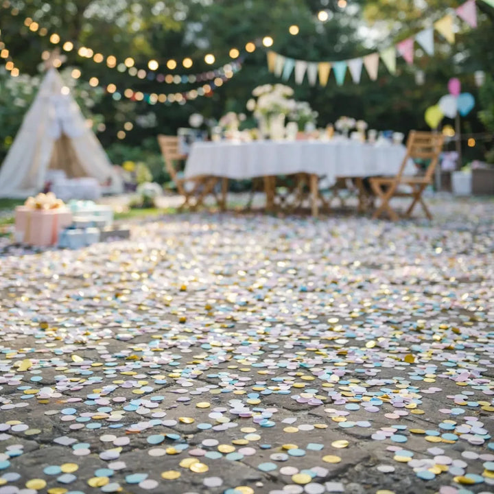 Mini Canon de Confettis Pastel et Dorés