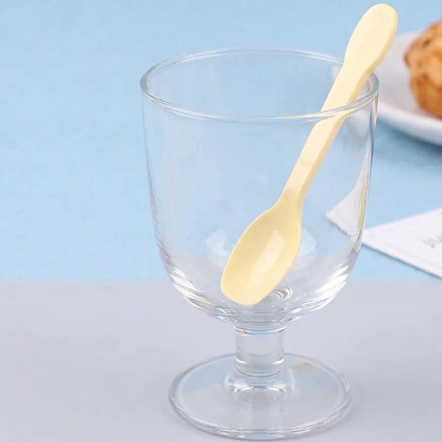 Mini Cuillère à Glace Jetable Jaune Pratique