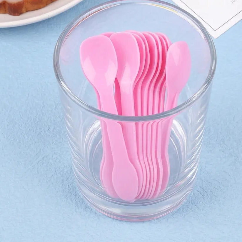 Mini Cuillère à Glace Jetable Rose