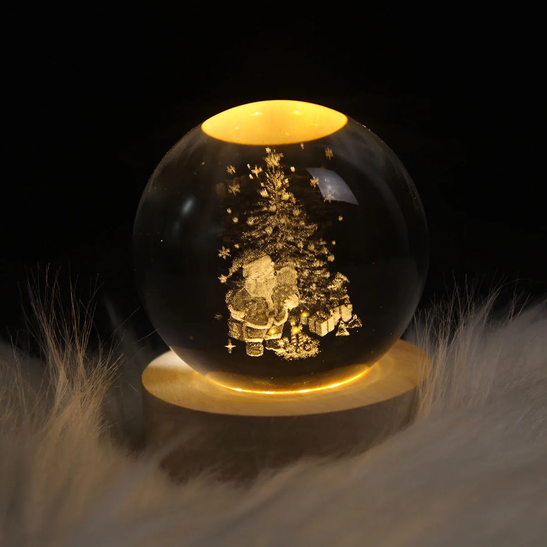 Mini Lampe LED Boule de Cristal Noël
