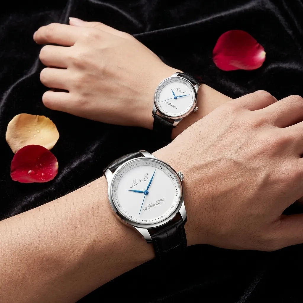 Montre Couple Personnalisée Saint-Valentin Unique