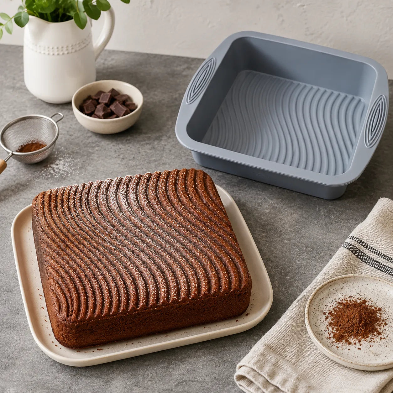 Moule à Gâteau Carré en Silicone