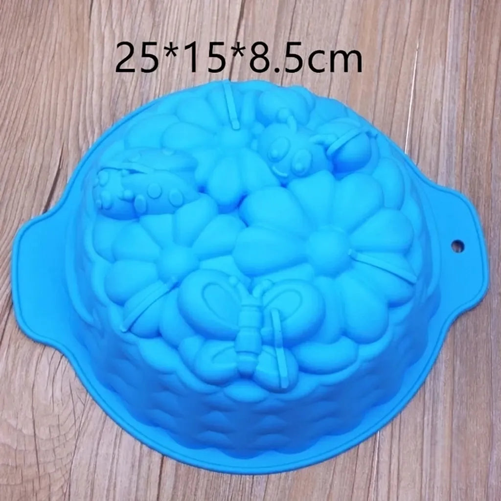 Moule à Gâteau Fleur et Papillon Minimaliste