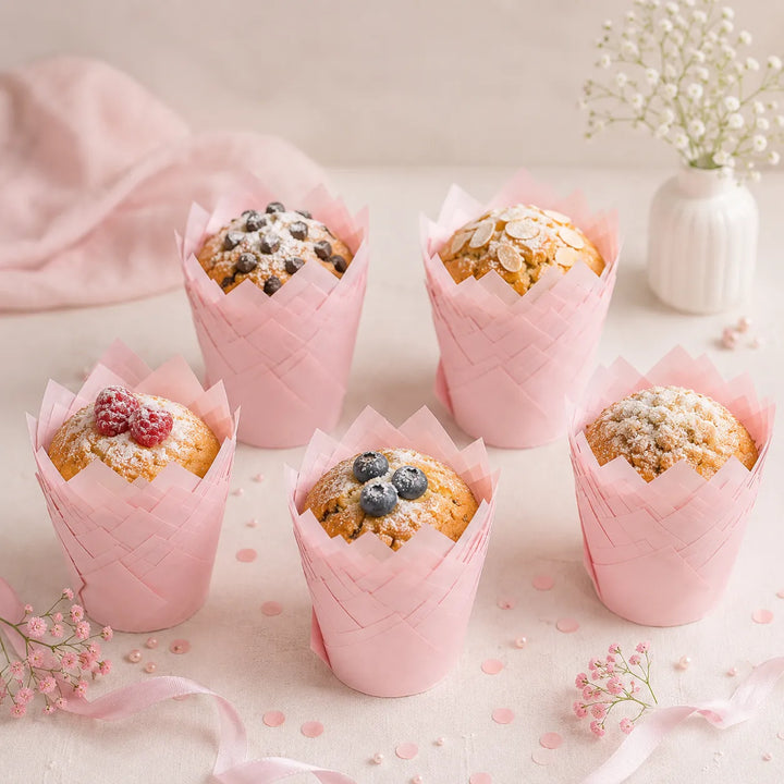 Moule Muffin Rose en Papier 