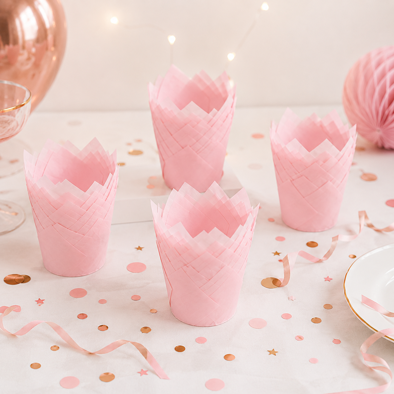 Moule Muffin Rose en Papier Joyeux