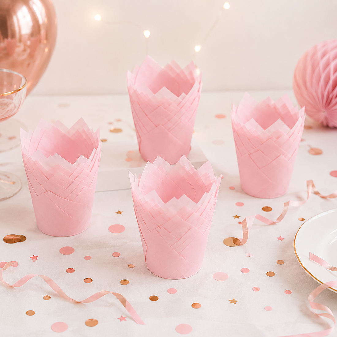 Moule Muffin Rose en Papier Joyeux
