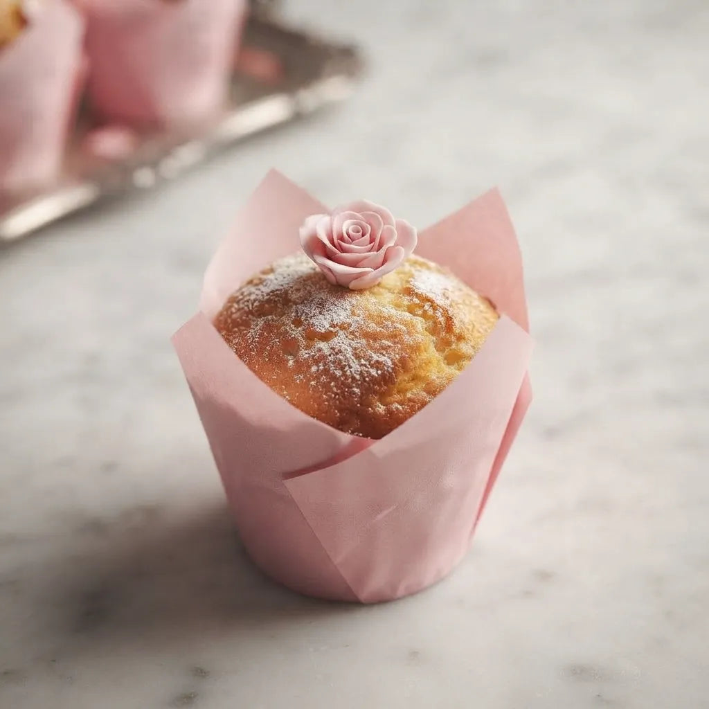 Moule Muffin Rose en Papier Minimaliste