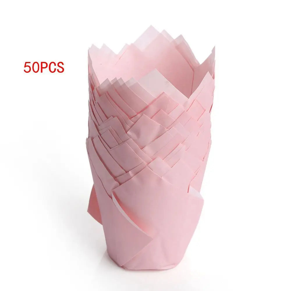 Moule Muffin Rose en Papier Romantique