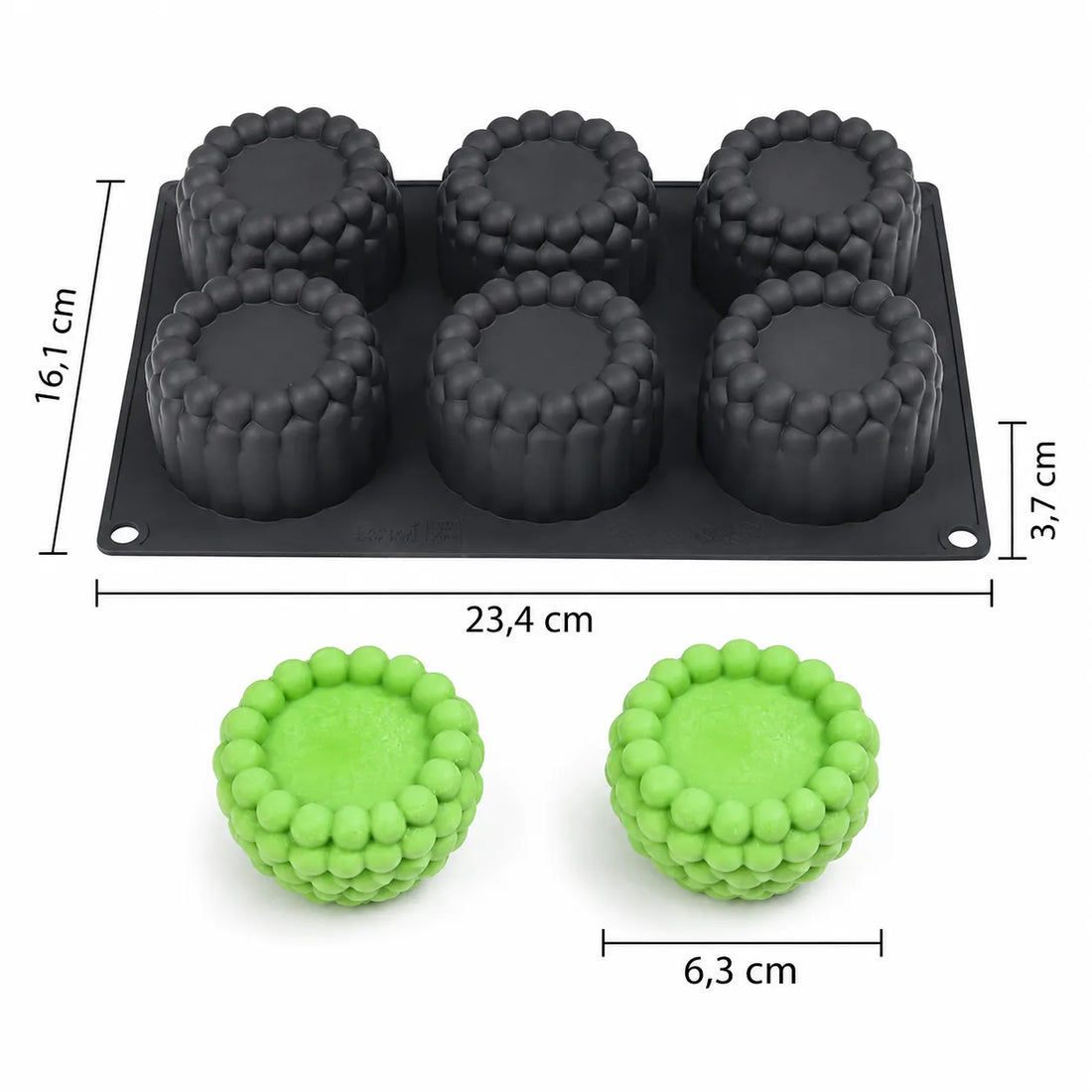 Moule Noir en Silicone à Petits Gâteaux Moderne