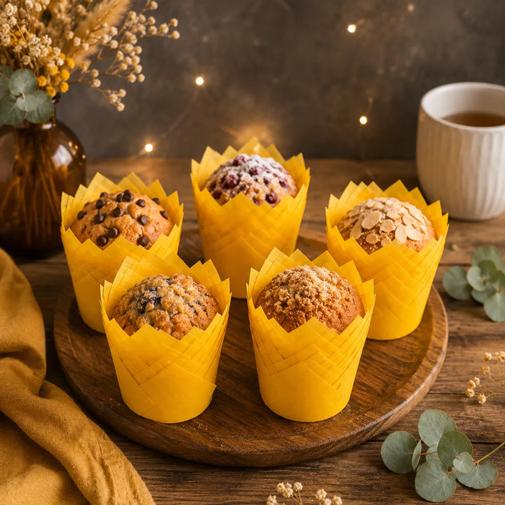 Moule Pour Muffin Jaune en Papier 