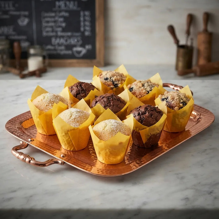 Moule Pour Muffin Jaune en Papier Minimaliste