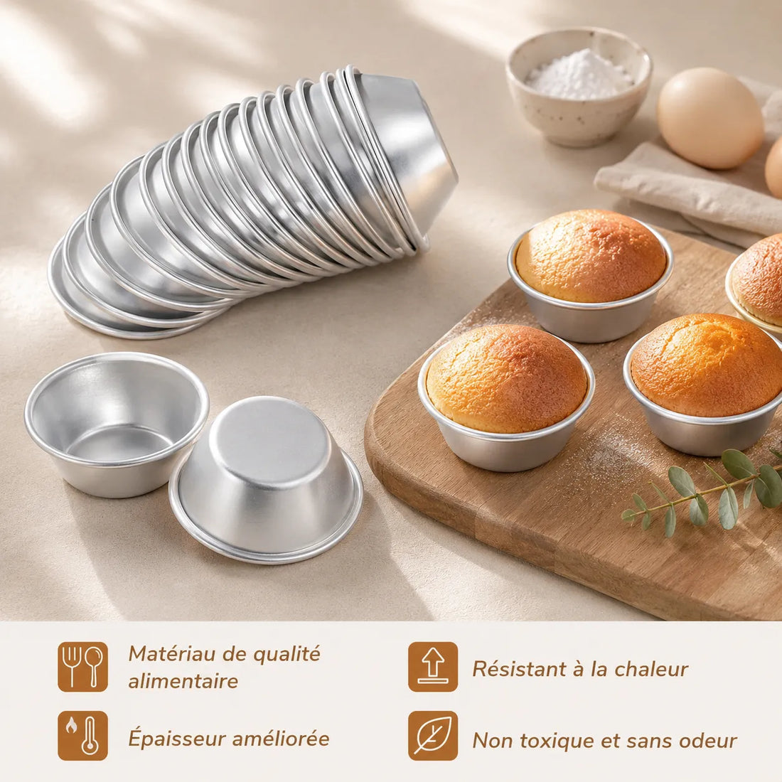 Moule à Tartelettes en Alu Pratique