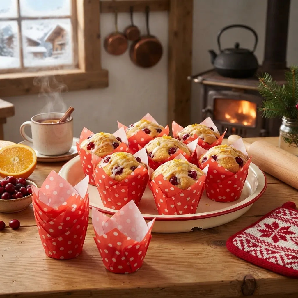 Moule en Papier Muffin Rouge à Pois Vif