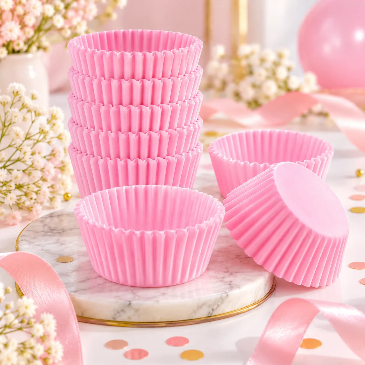Moule en Papier Rose à Cupcake pastel