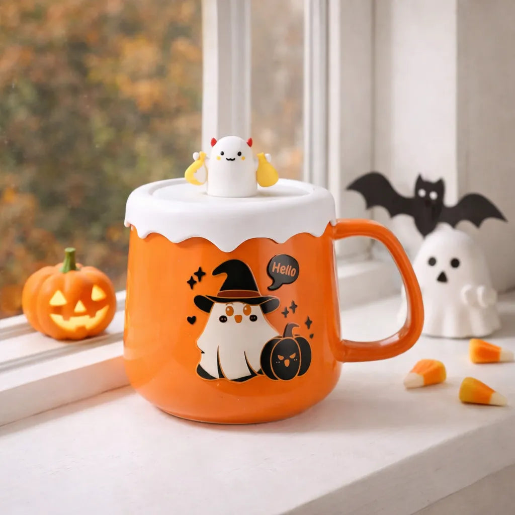 Mug Halloween à Couvercle Fantôme