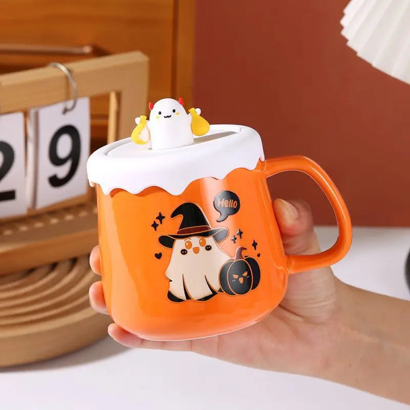 Mug Halloween à Couvercle Fantôme Mignon