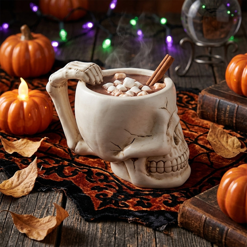 Mug Halloween Déco Crâne Original Blanc