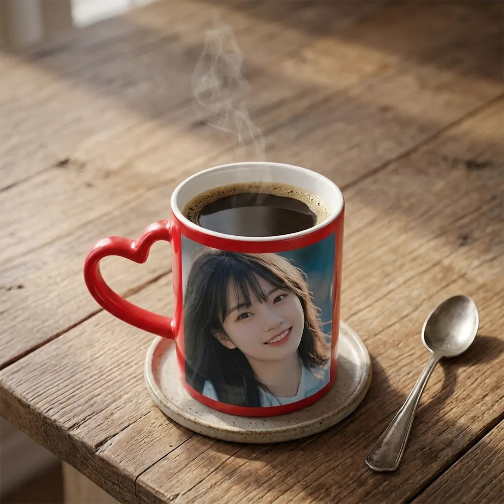 Mug Magique Cœur Saint-Valentin Personnalisable Unique