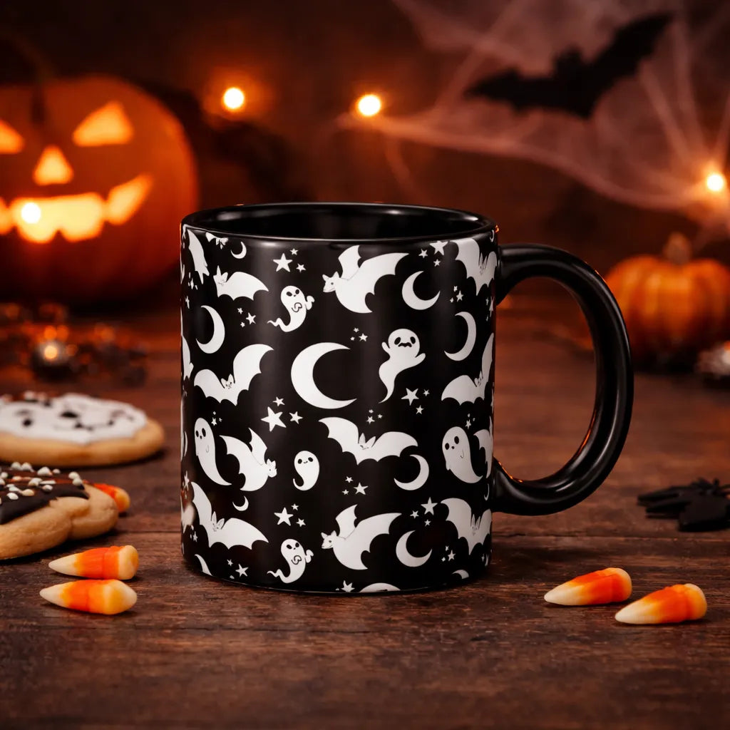 Mug Noir Fantôme Halloween