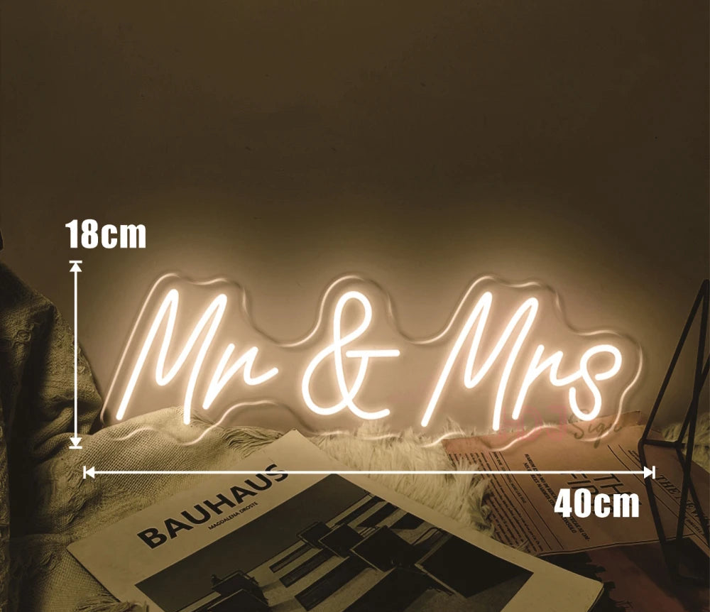 Néon Décoratif Mr & Mrs Unique